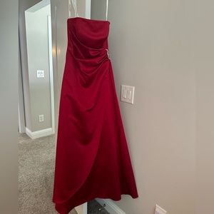 David’s Bridal gorgeous long red dress.